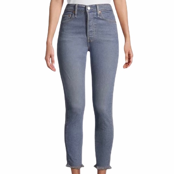 Levi's Denim - Levi’s Wedgie Skinny Button Fly Ankle Jean Frayed Hem